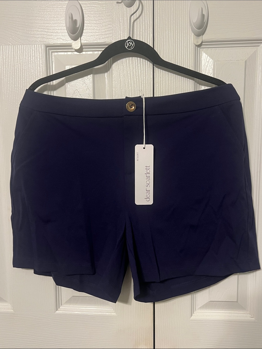 NWT Dear Scarlett Women's Solid Navy Summertime Shorts Size L